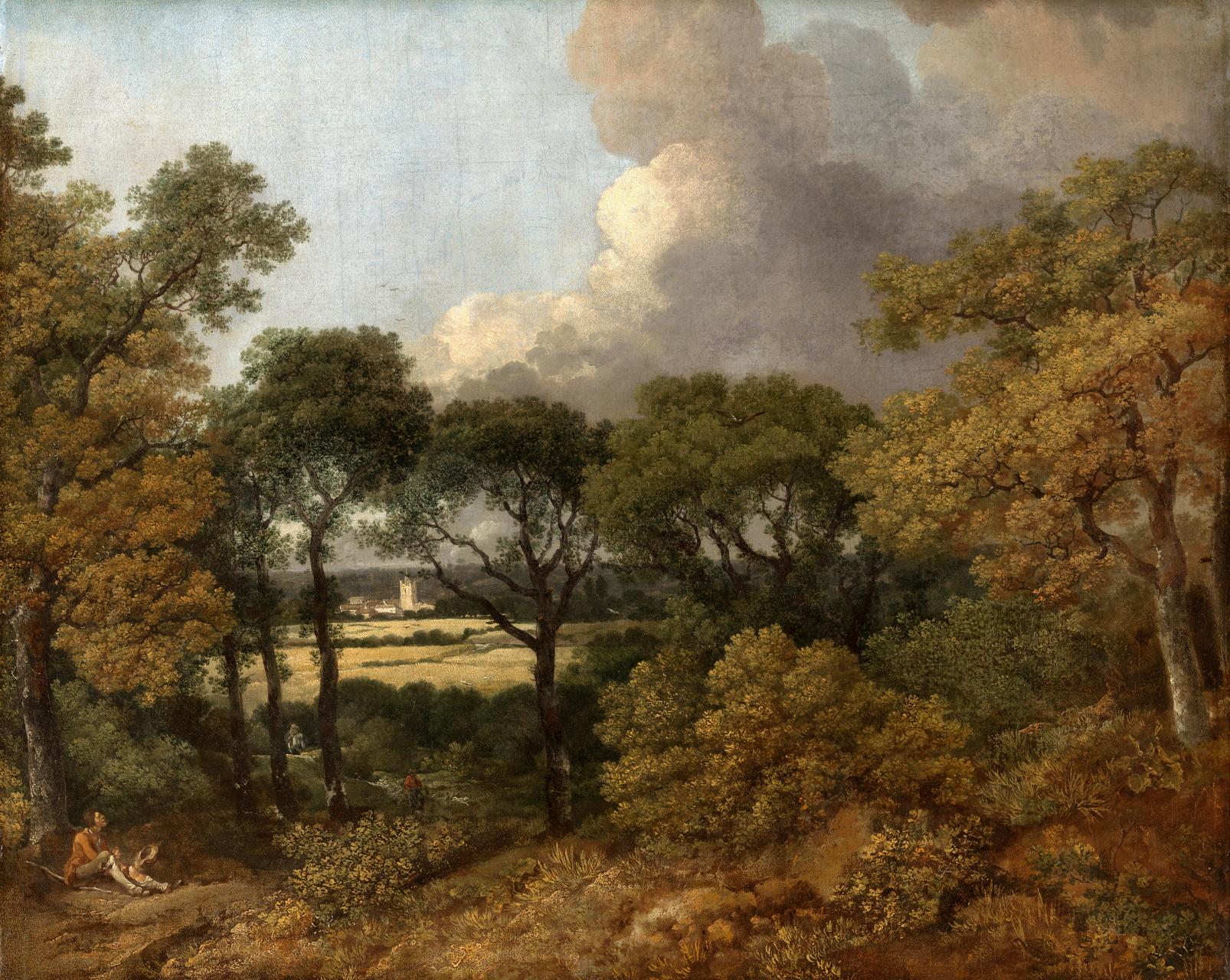 Wooded Landscape with a Peasant Resting Bespoke Mural