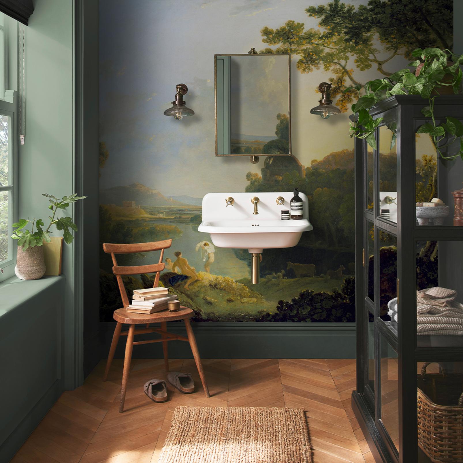 Landscape with Bathers, Cattle and Ruin Bespoke Mural