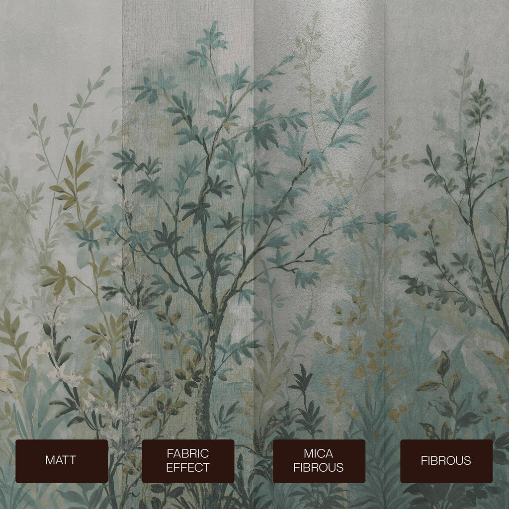 Forest in Bloom Duck Egg Bespoke Mural