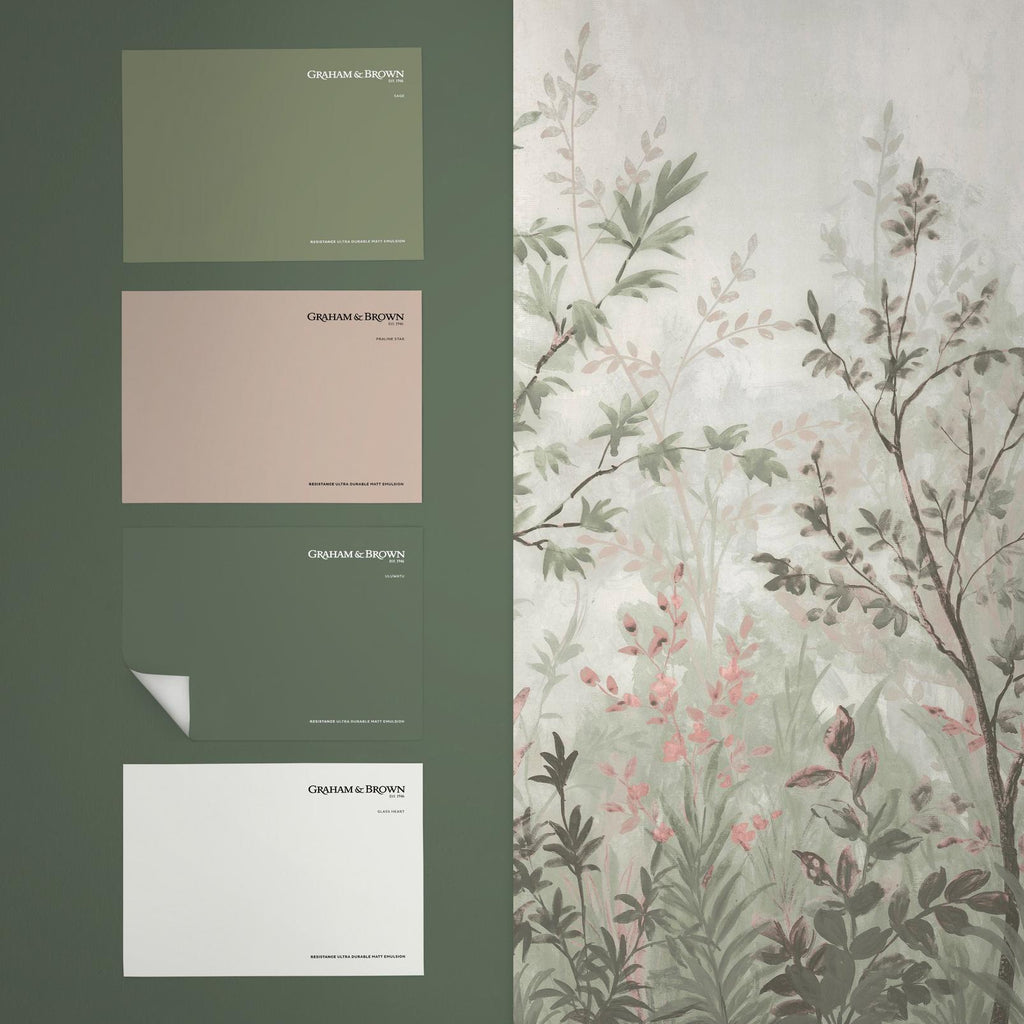 Forest in Bloom Soft Green Bespoke Mural