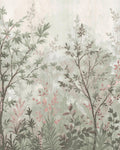 Forest in Bloom Soft Green Bespoke Mural