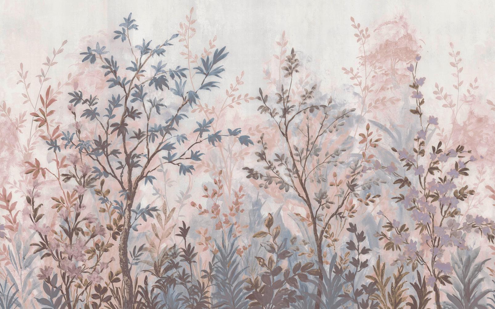 Forest in Bloom Pink & Blue Bespoke Mural