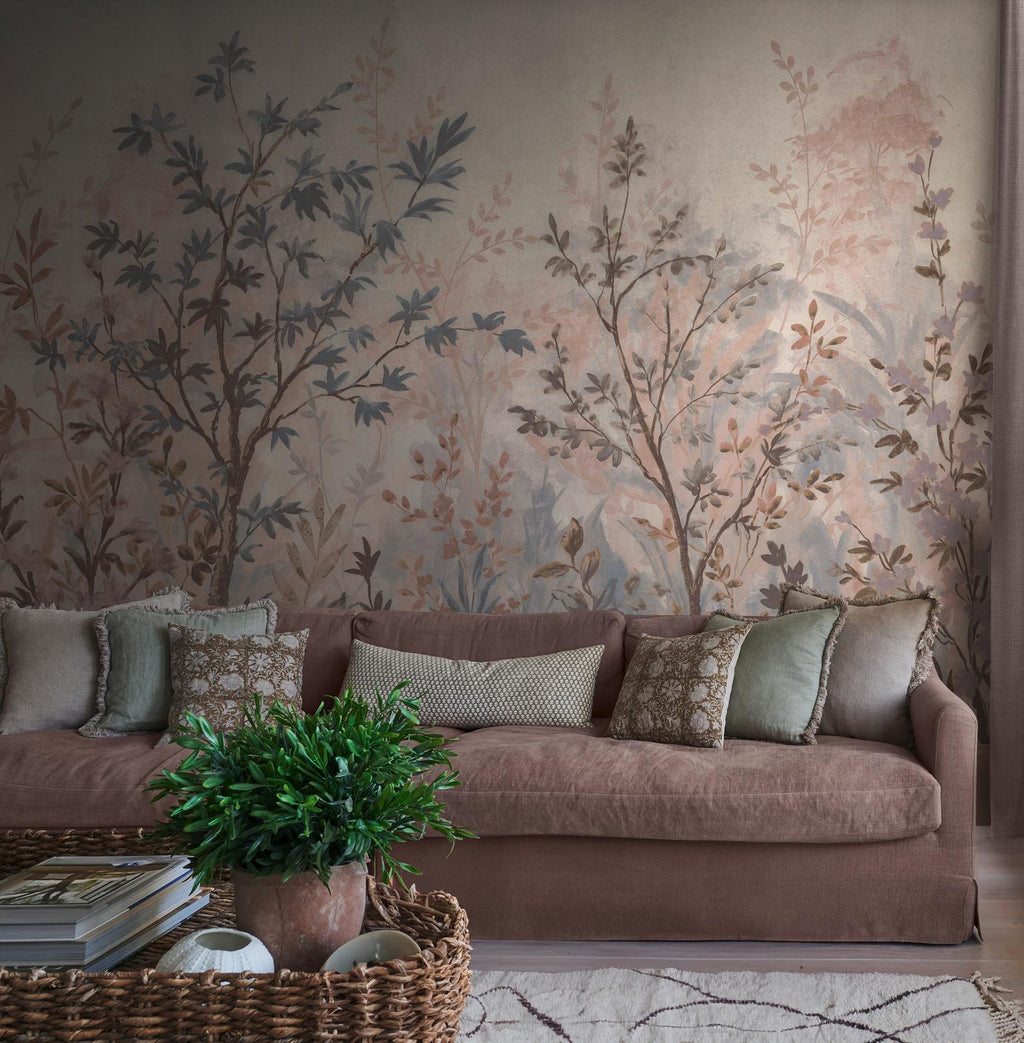 Forest in Bloom Pink & Blue Bespoke Mural