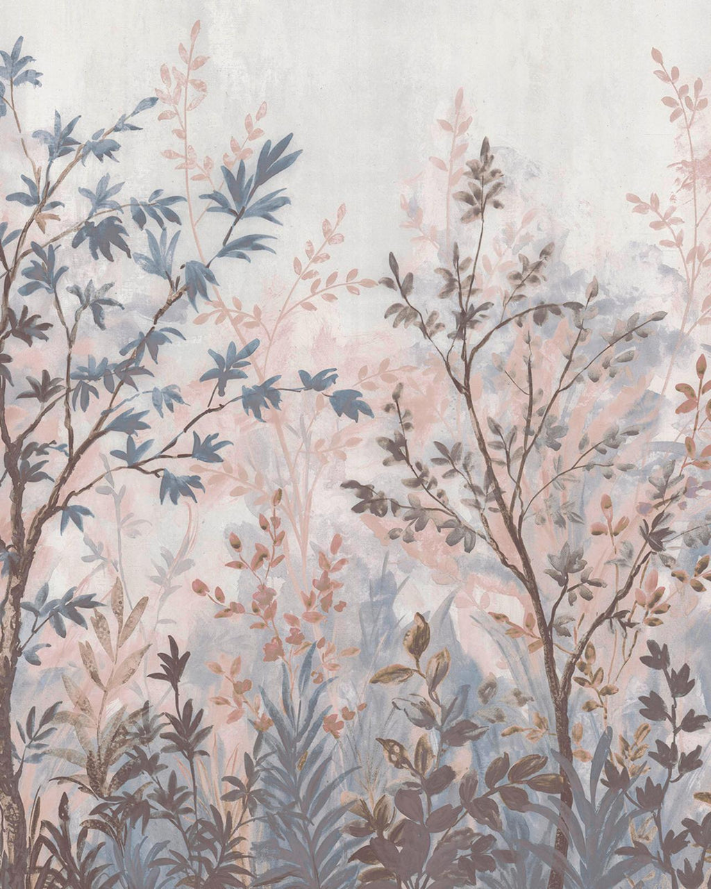 Forest in Bloom Pink & Blue Bespoke Mural