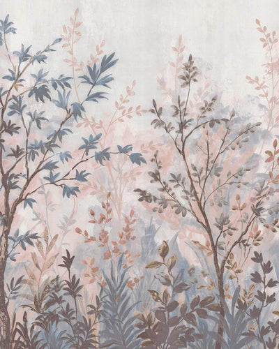 Forest in Bloom Pink & Blue Bespoke Mural