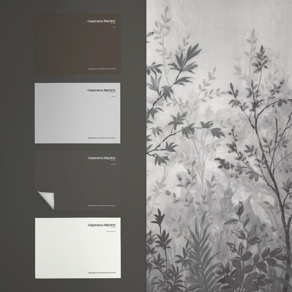 Forest in Bloom Monochrome Bespoke Mural