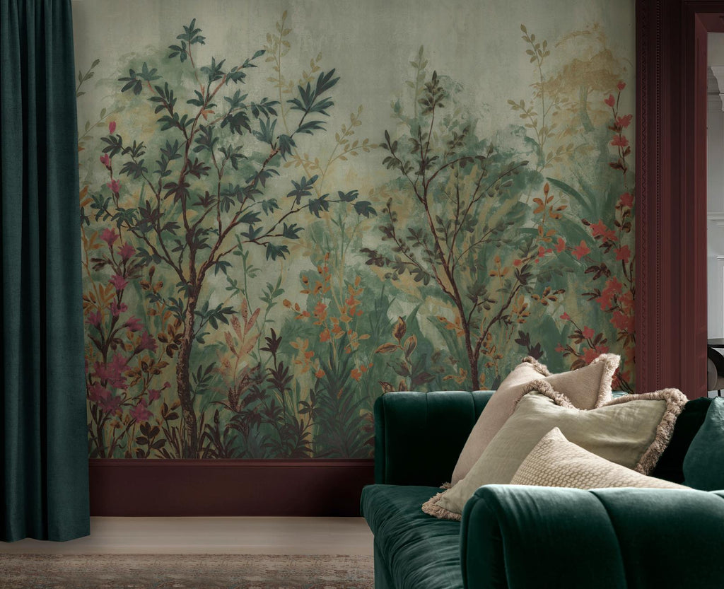 Forest in Bloom Evergreen Bespoke Mural