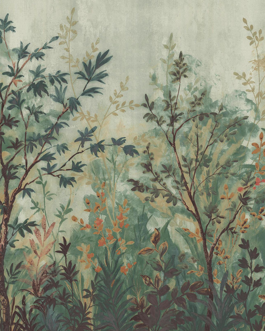Forest in Bloom Evergreen Bespoke Mural