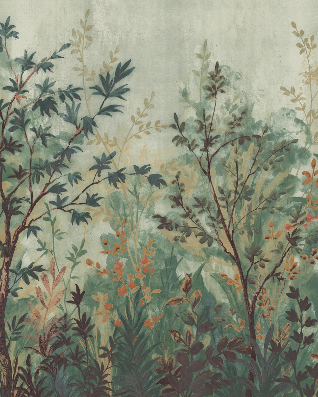 Forest in Bloom Evergreen Bespoke Mural