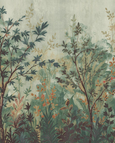 Forest in Bloom Evergreen Bespoke Mural