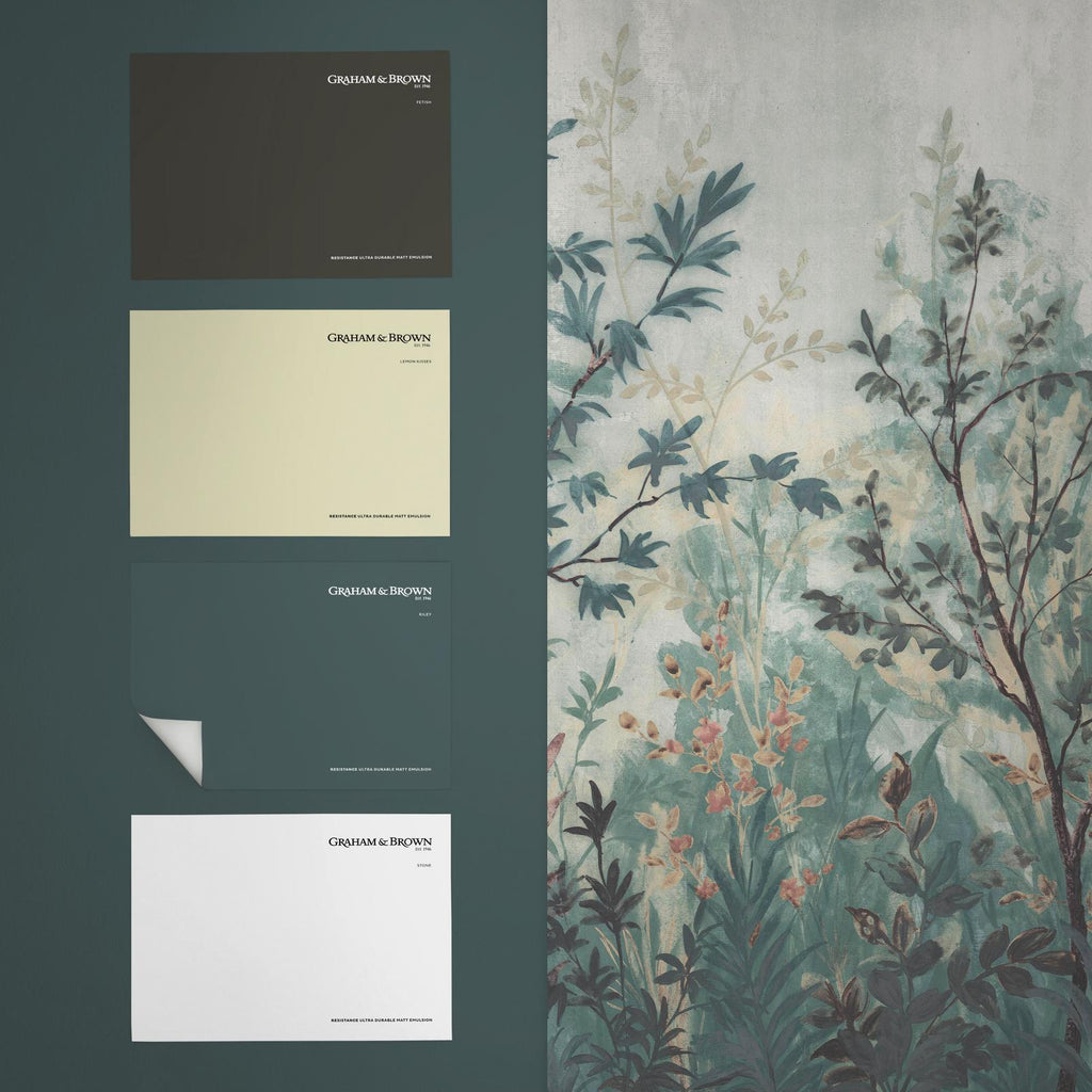 Forest in Bloom Teal & Pink Bespoke Mural