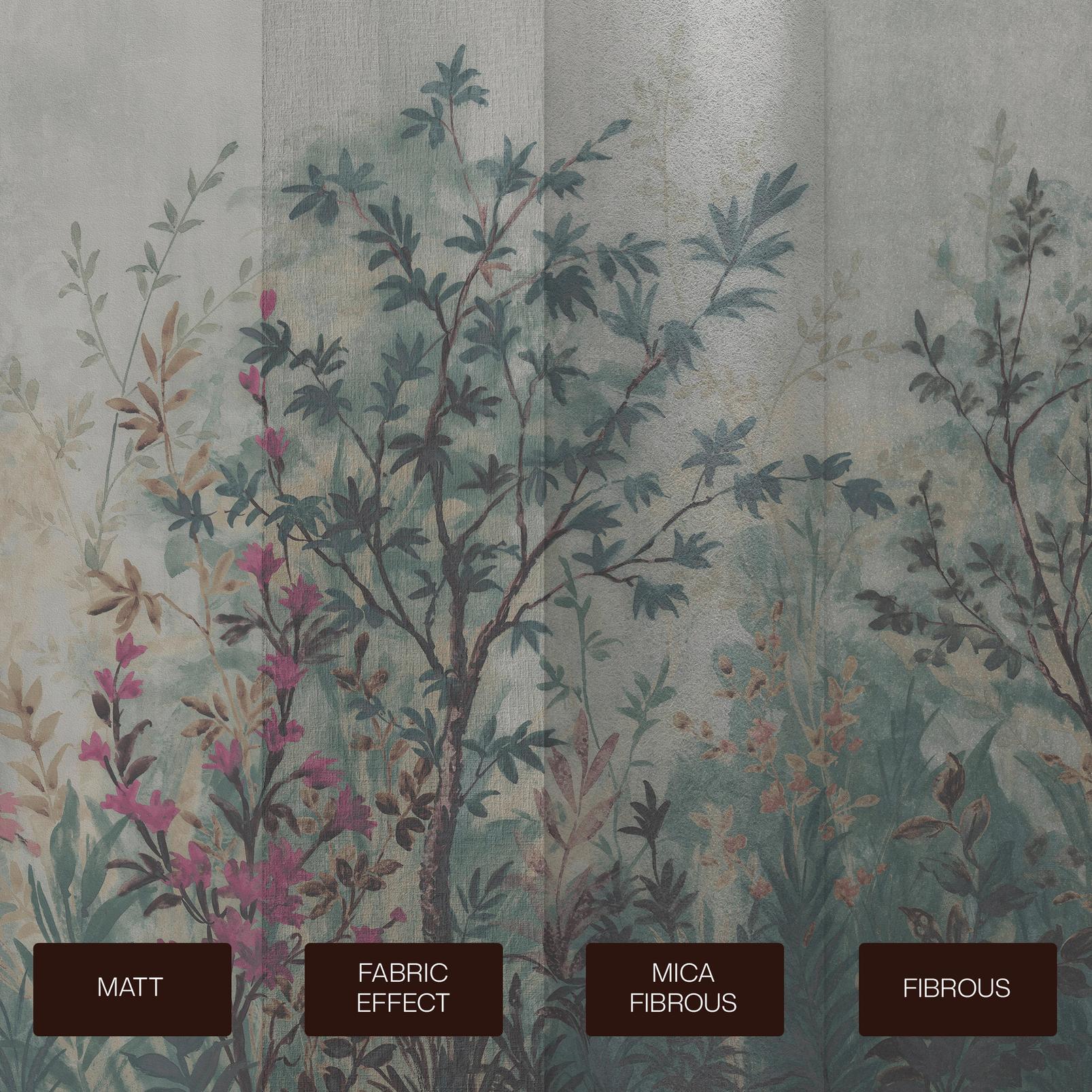 Forest in Bloom Teal & Pink Bespoke Mural