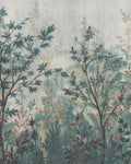 Forest in Bloom Teal & Pink Bespoke Mural