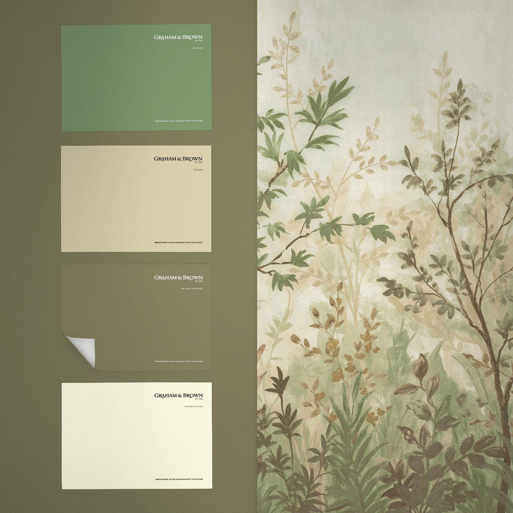 Forest in Bloom Sage Bespoke Mural