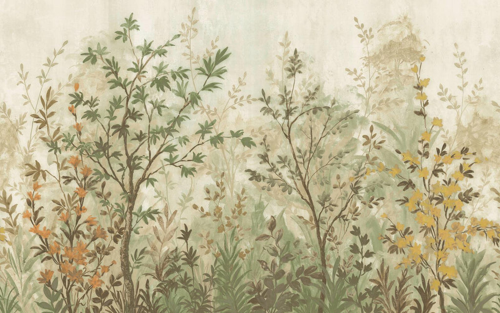 Forest in Bloom Sage Bespoke Mural