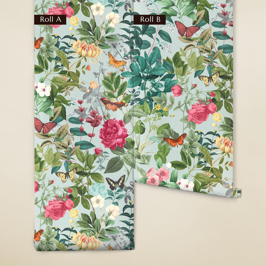 Bodnant Garden Duck Egg Wallpaper (Set of 2)