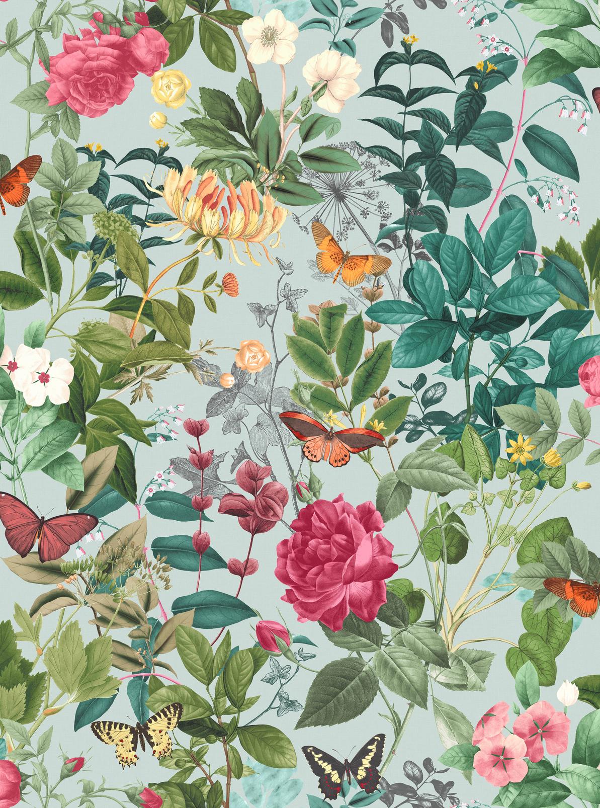 Bodnant Garden Duck Egg Wallpaper (Set of 2)