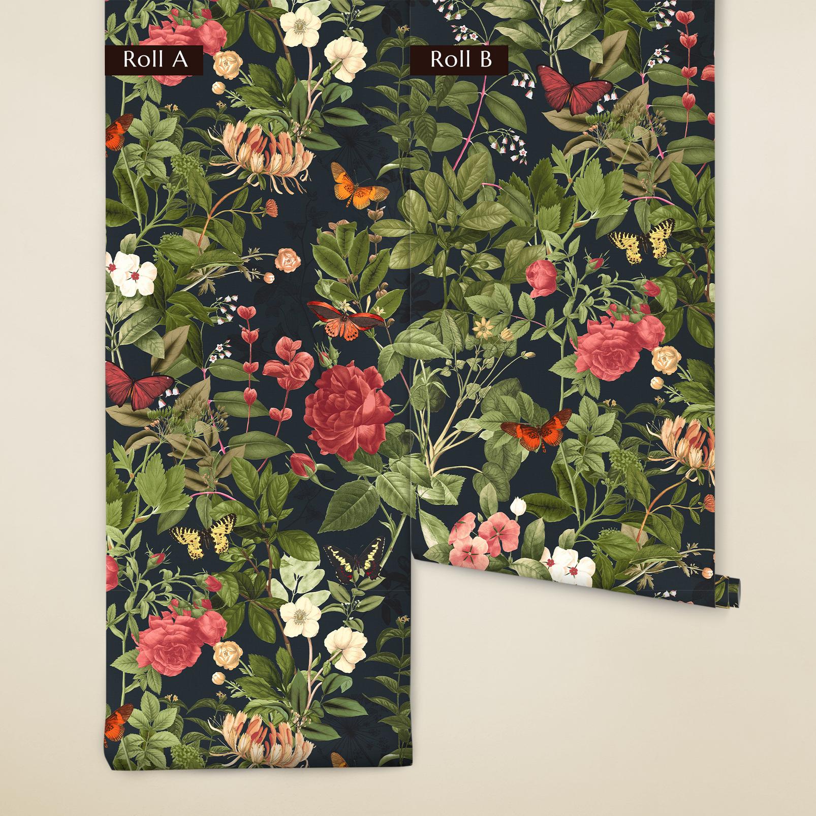 Bodnant Garden Navy Wallpaper (Set of 2)