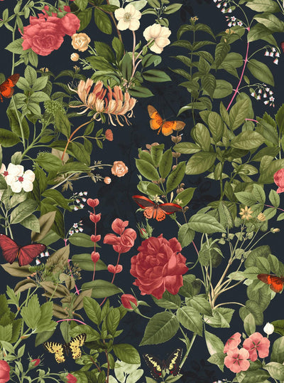 Bodnant Garden Navy Wallpaper (Set of 2)