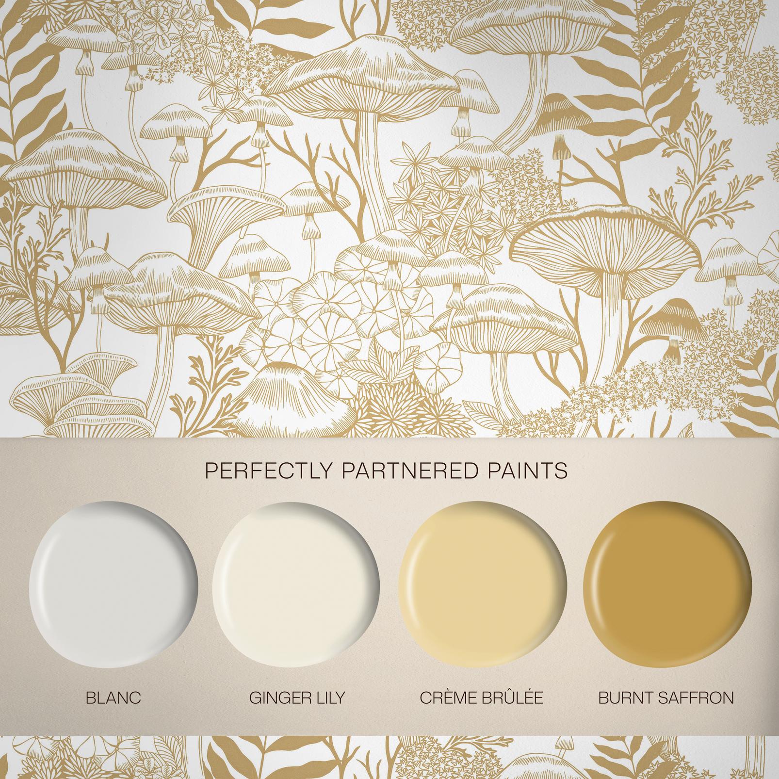 Fungi Folklore Creme Brulee Wallpaper