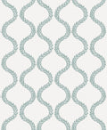 Laurel Leaf Trellis Mist Wallpaper