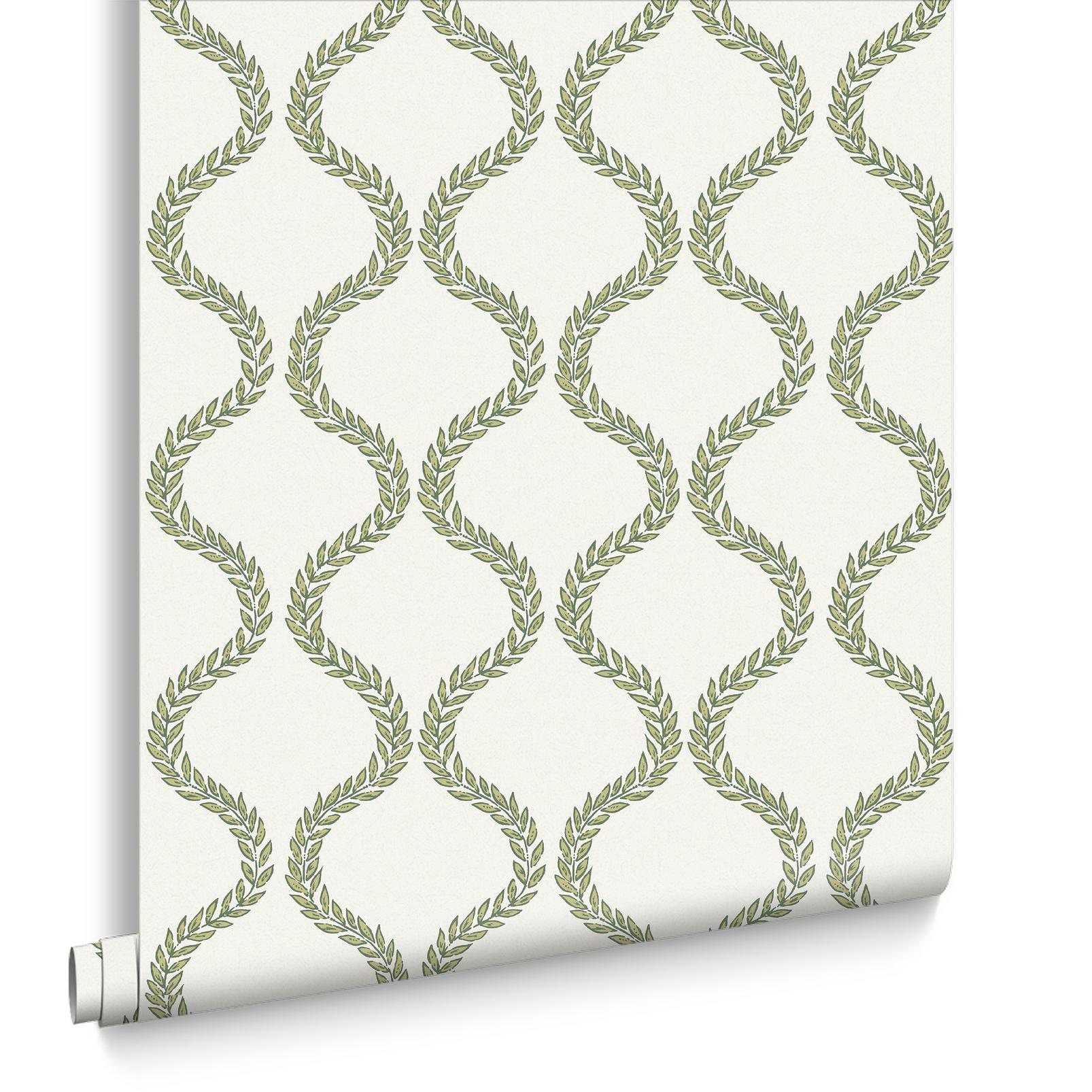 Laurel Leaf Trellis Willow Wallpaper