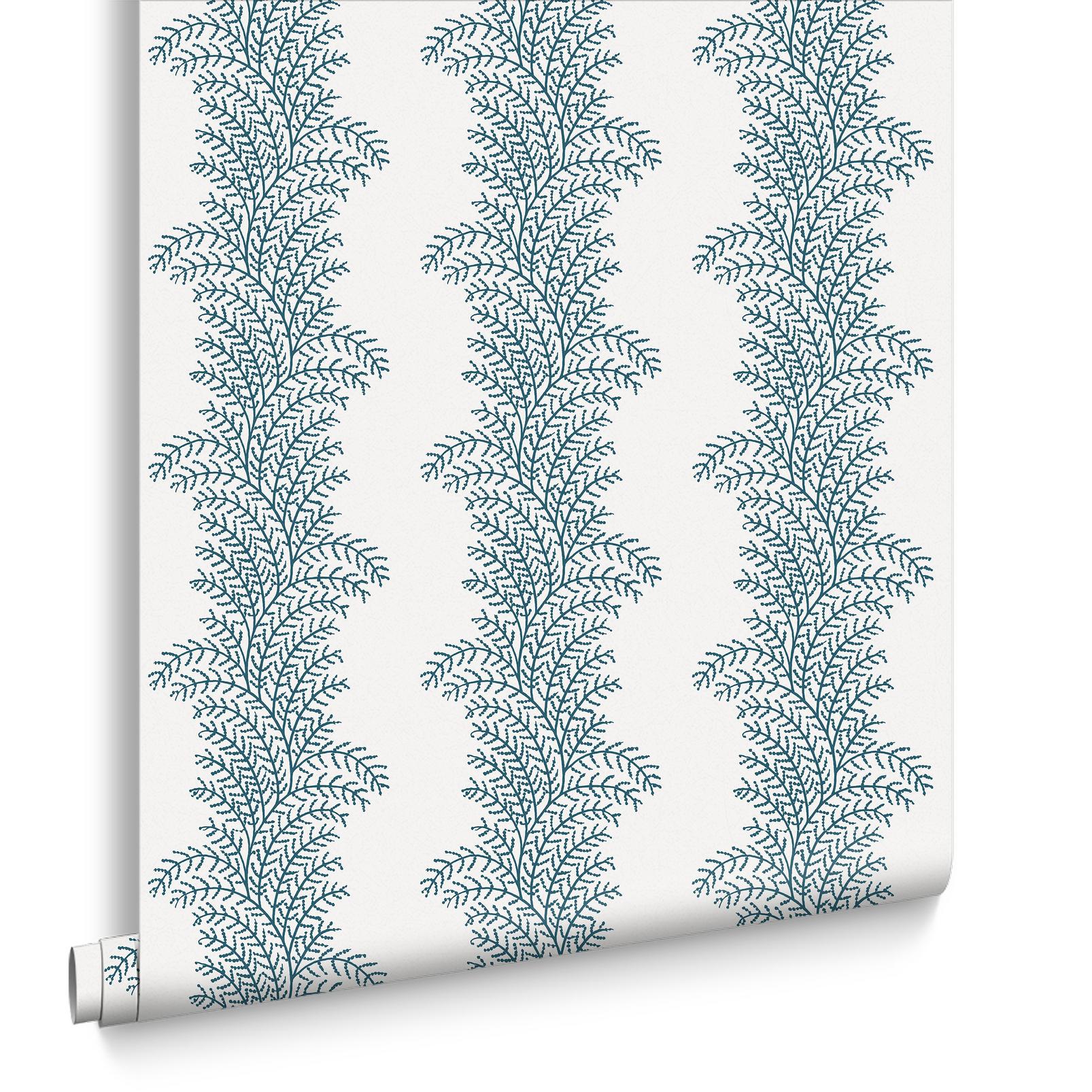 Whispering Fern Navy Wallpaper