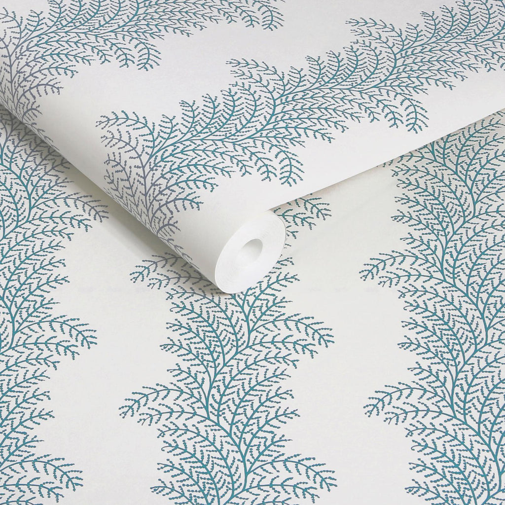 Whispering Fern Navy Wallpaper