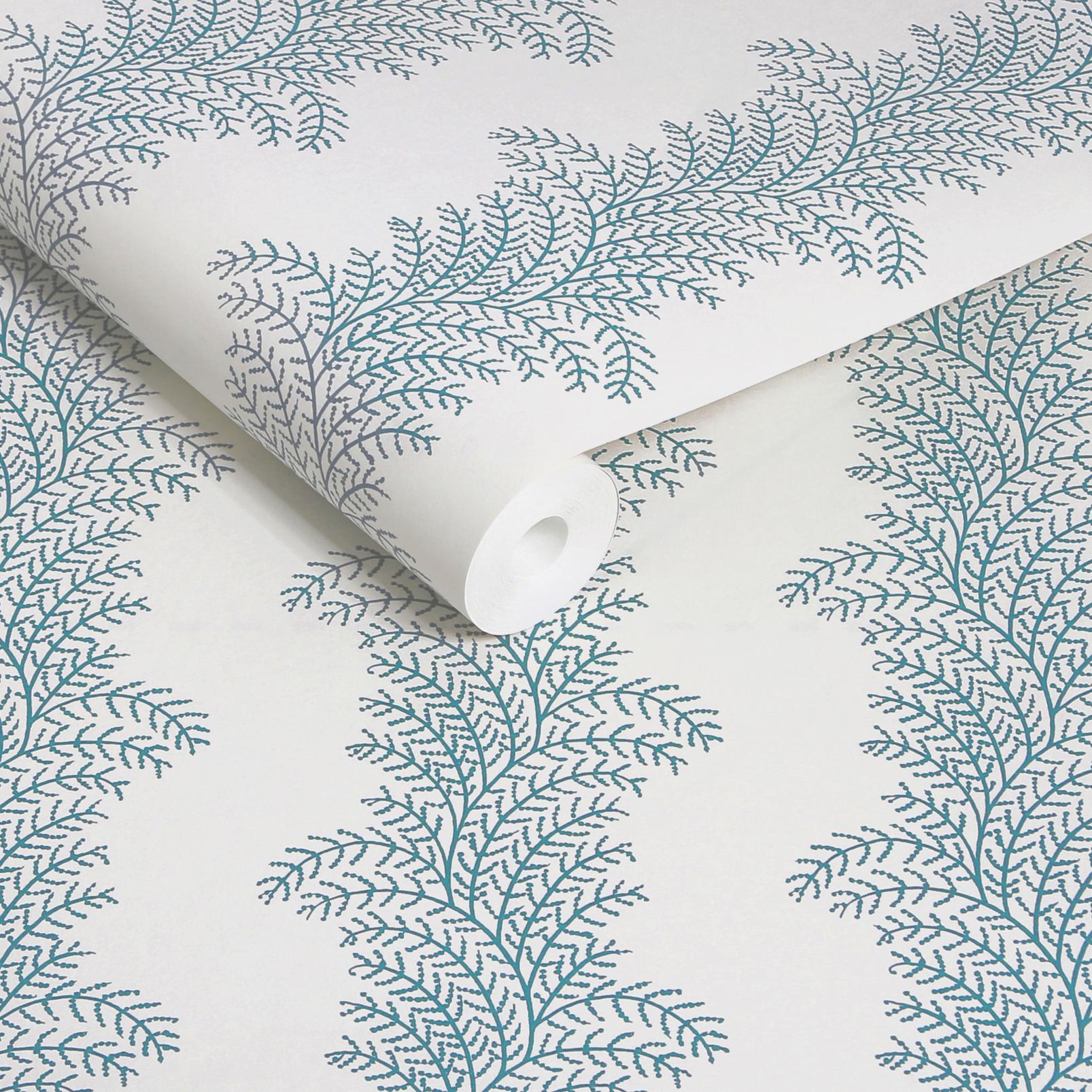 Whispering Fern Navy Wallpaper