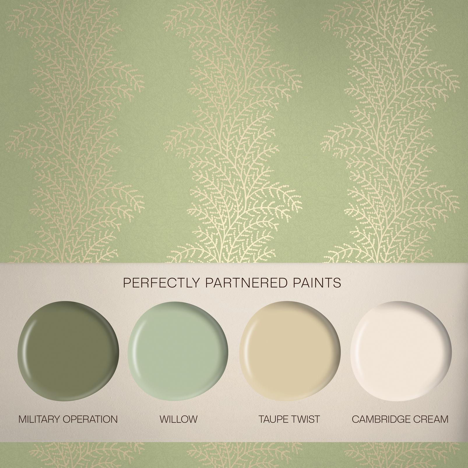 Whispering Fern Dark Sage Wallpaper