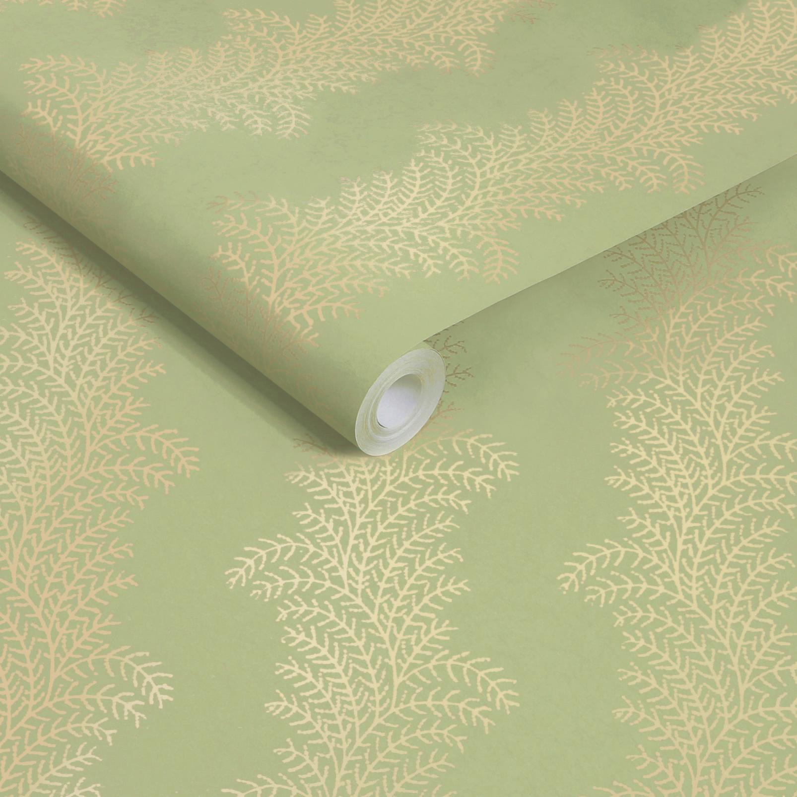 Whispering Fern Dark Sage Wallpaper