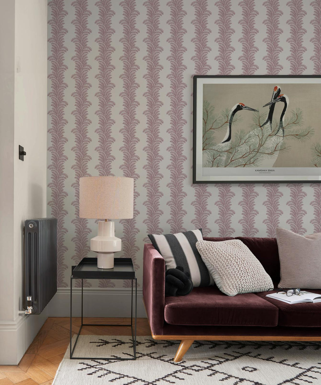 Whispering Fern Divine Damson Wallpaper