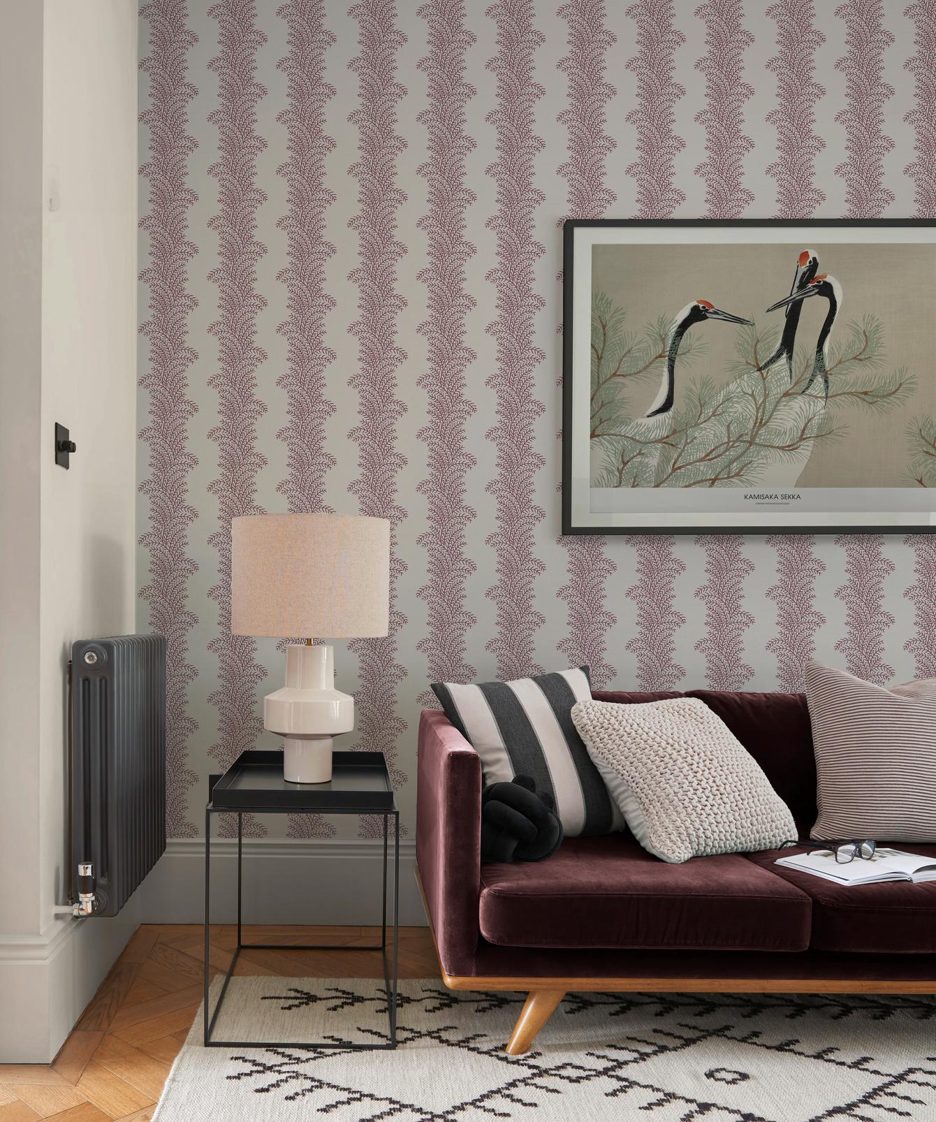 Whispering Fern Divine Damson Wallpaper