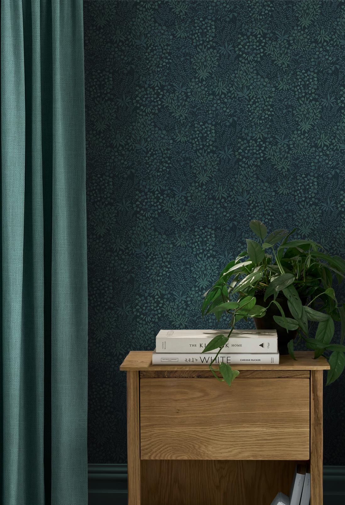 Daisyfield Petrol Wallpaper