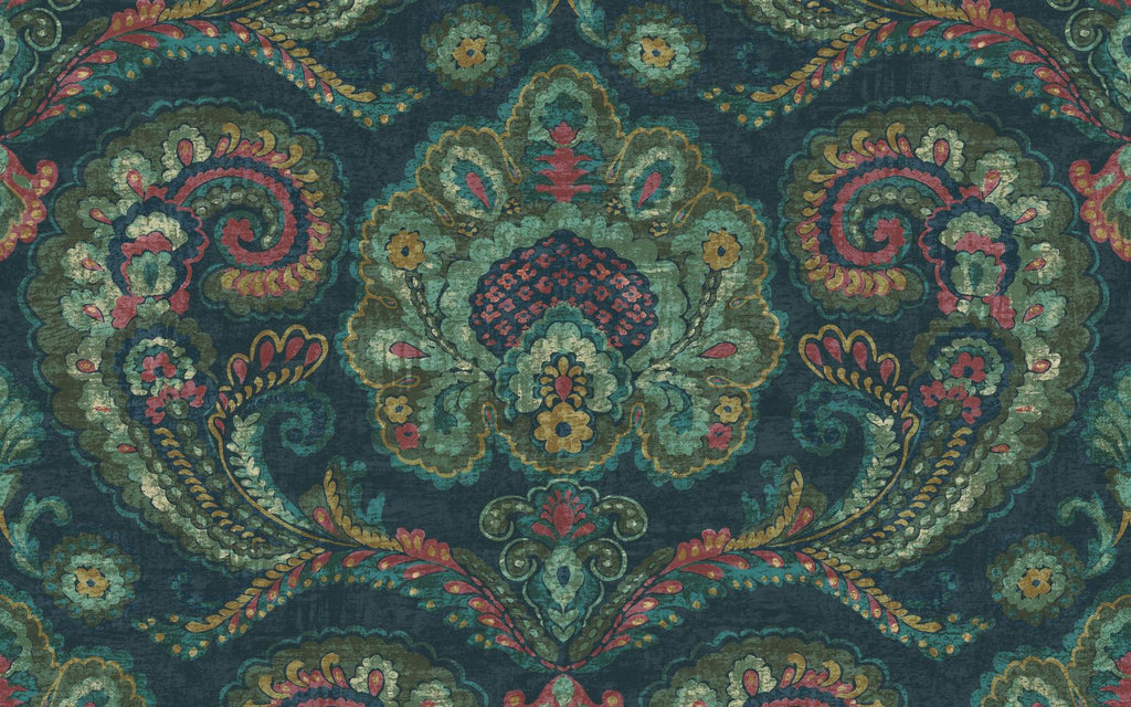 Paisley Tapestry Teal Bespoke Mural