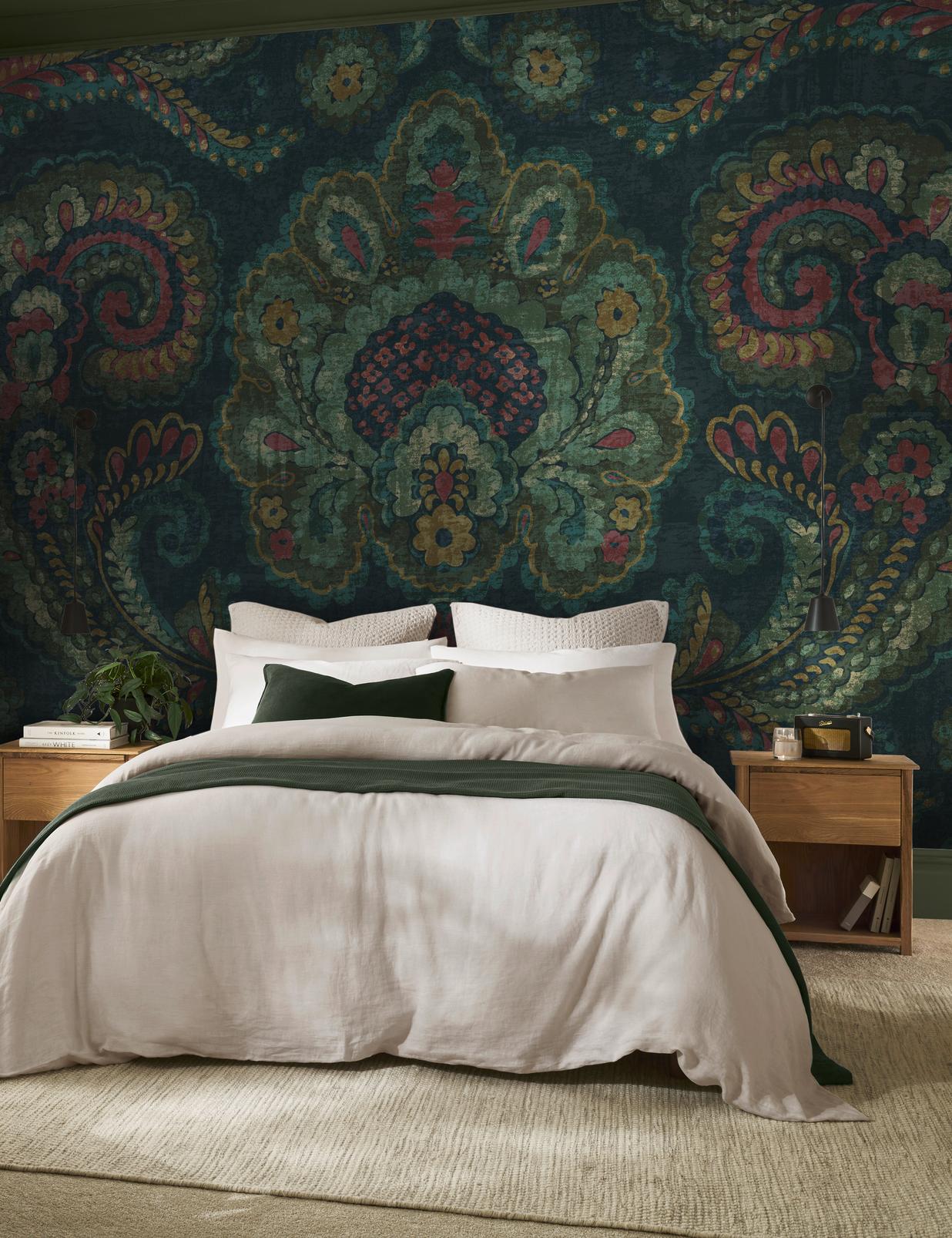 Paisley Tapestry Teal Bespoke Mural