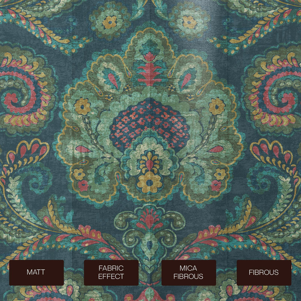 Paisley Tapestry Teal Bespoke Mural