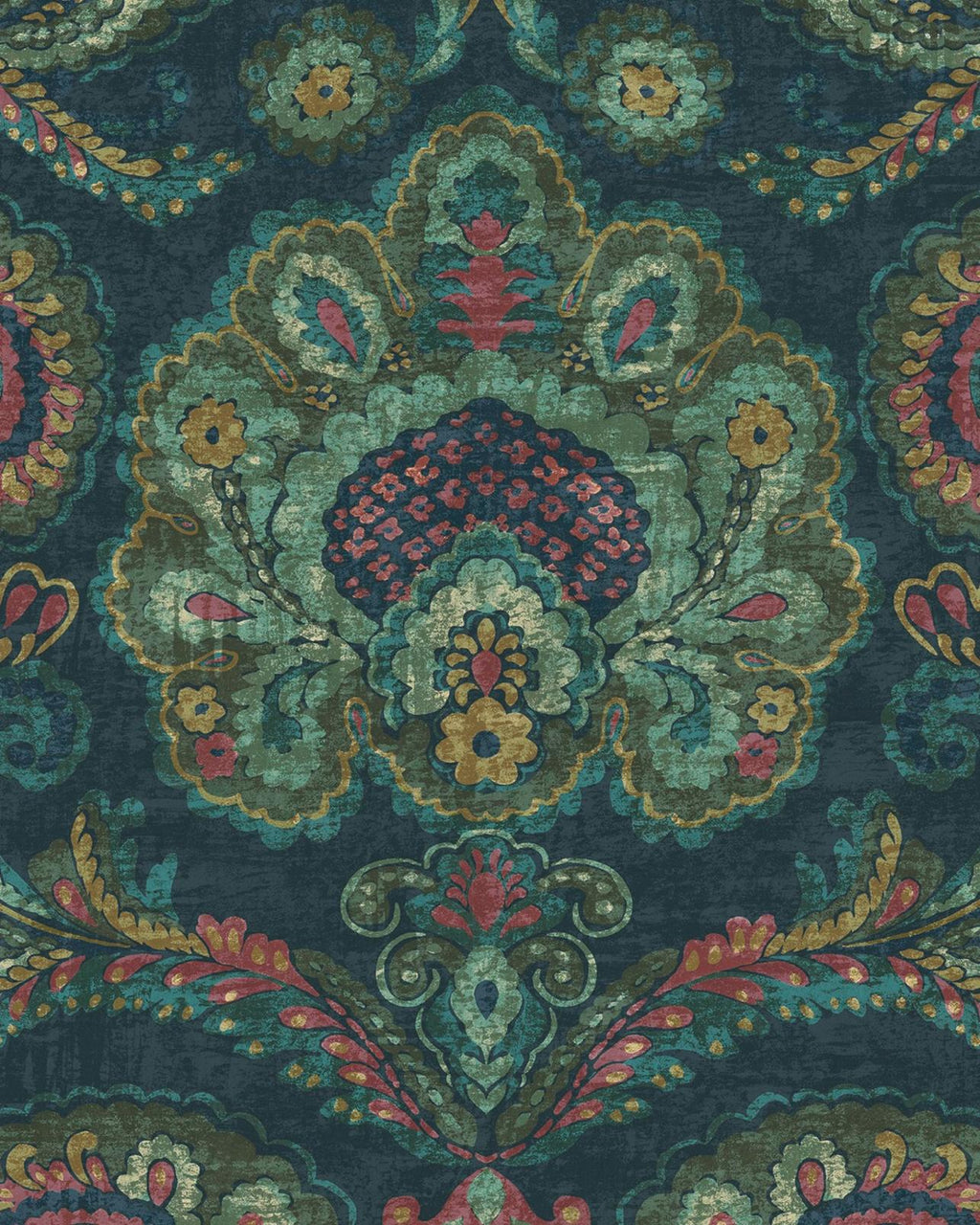 Paisley Tapestry Teal Bespoke Mural