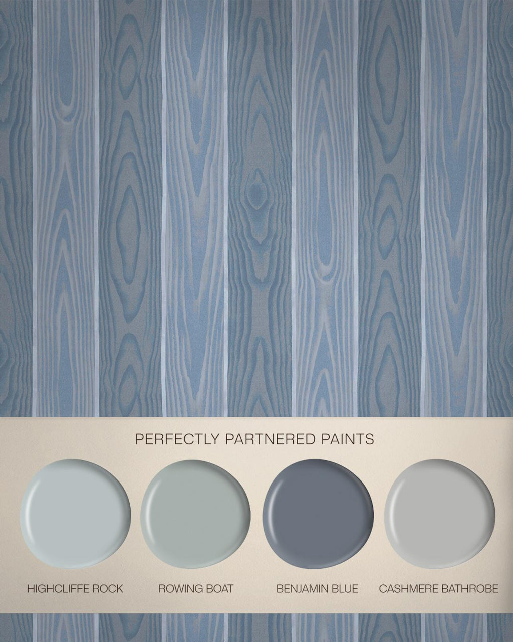 Kate Berry Moire Faux Bois Sky Wallpaper