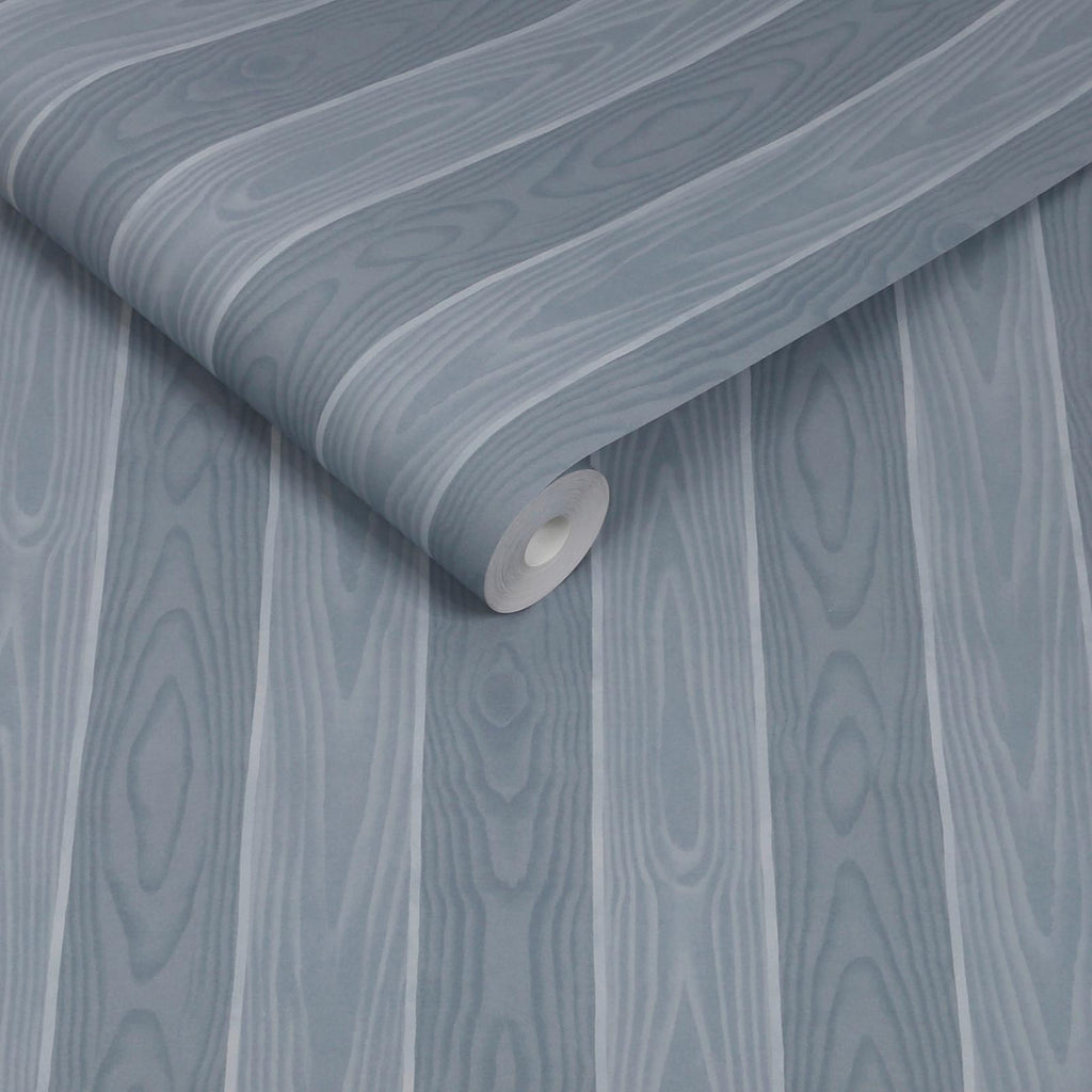 Kate Berry Moire Faux Bois Sky Wallpaper