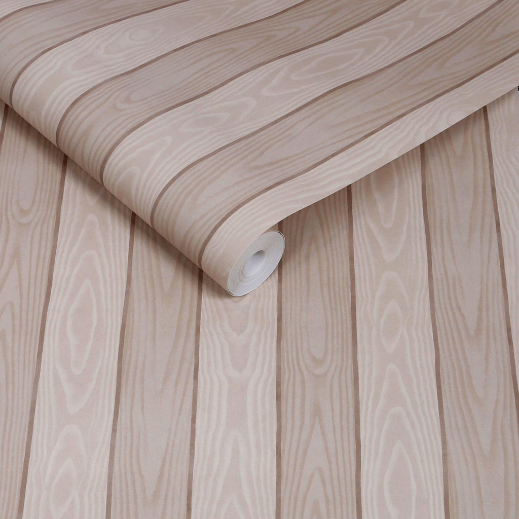 Kate Berry Moire Faux Bois Clay Wallpaper