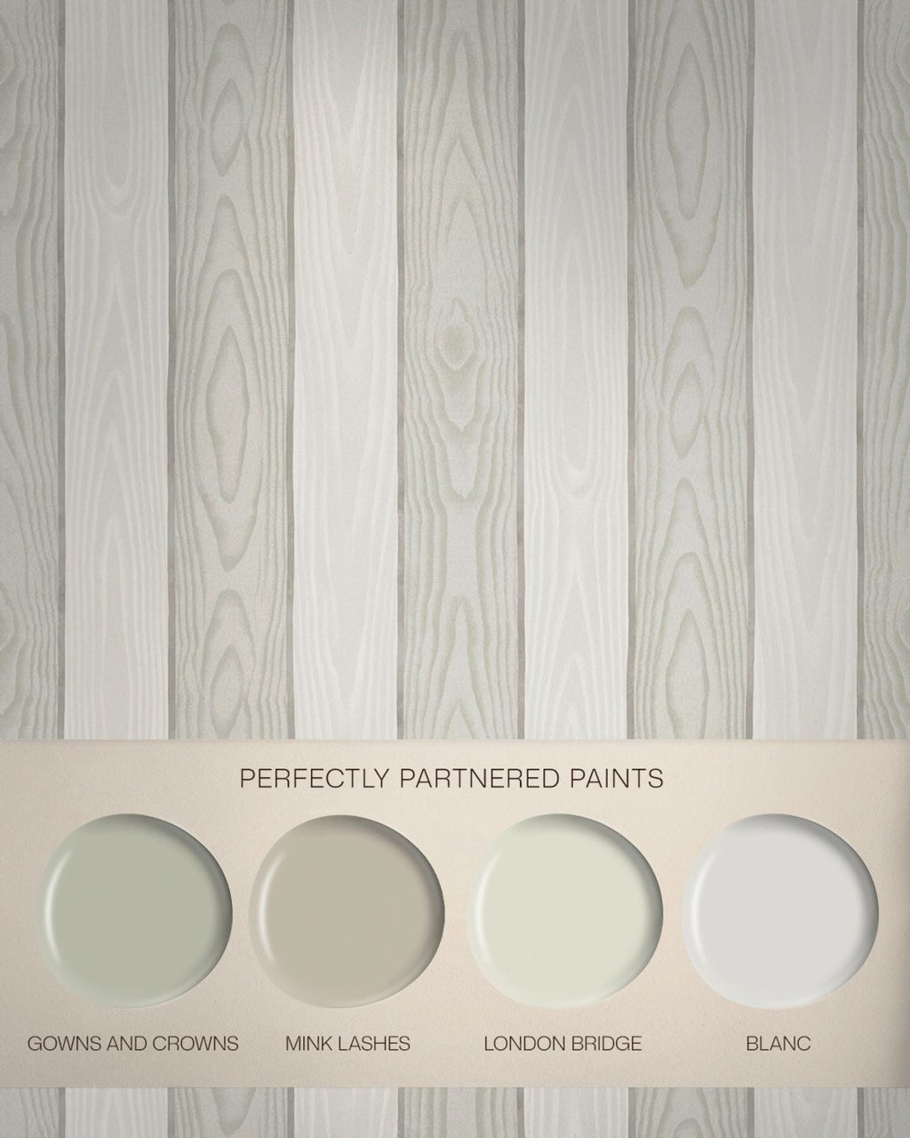 Kate Berry Moire Faux Bois Moon Wallpaper