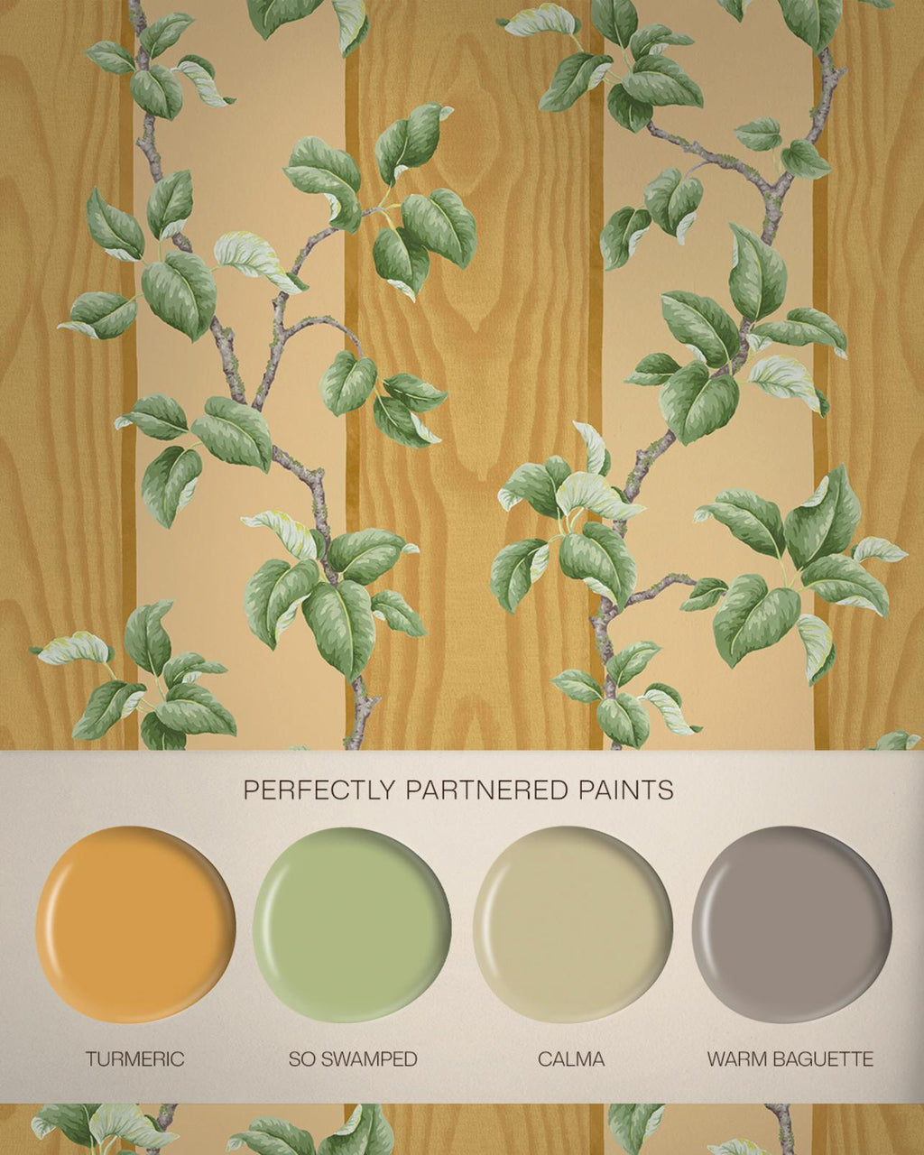Kate Berry Climbing Branches Gold Wallpaper