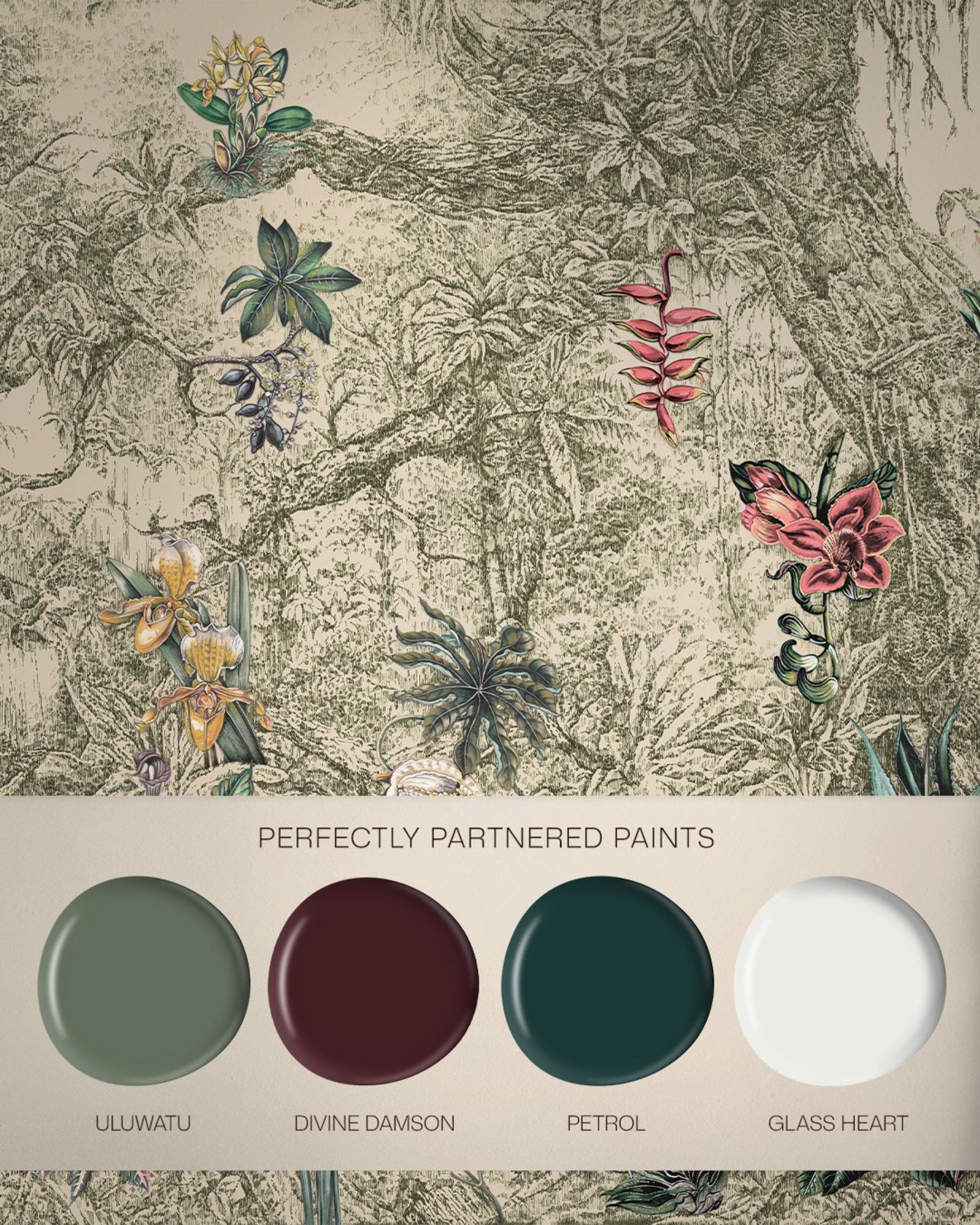 Whispering Tropics Willow Panoramic Bespoke Mural