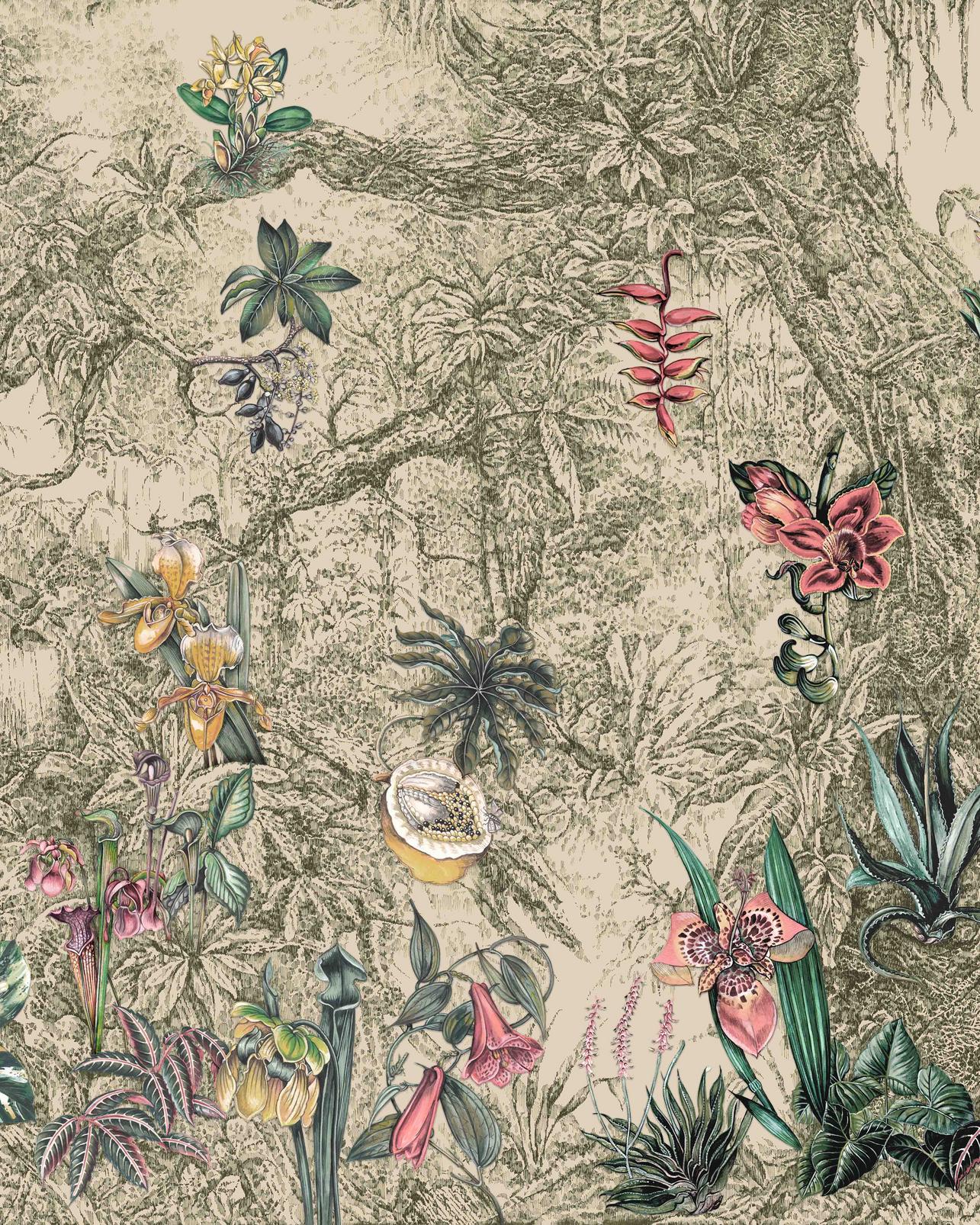 Whispering Tropics Willow Panoramic Bespoke Mural