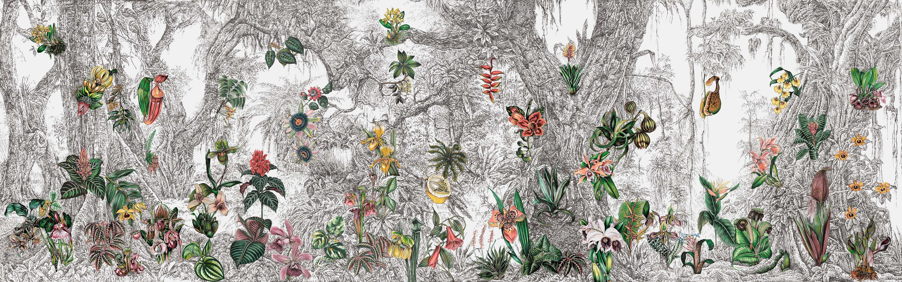Whispering Tropics Ivory Panoramic Bespoke Mural