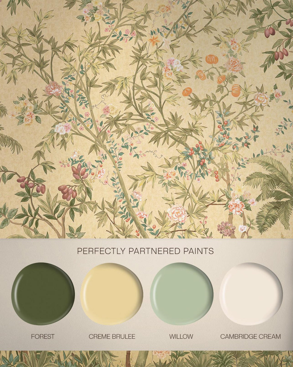 Azure Arboretum Creme Brulee Bespoke Mural