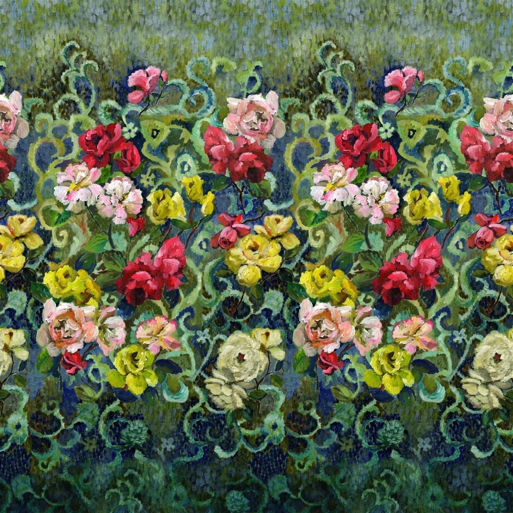 Tapestry Flower Vintage Green (Scenes & Murals III)