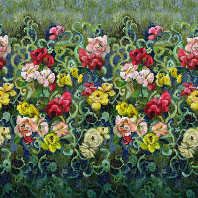 Tapestry Flower Vintage Green (Scenes & Murals III)