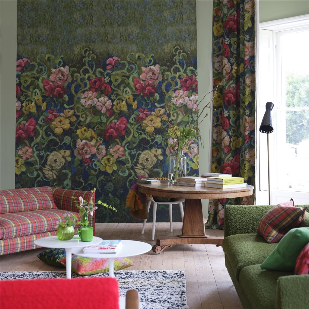 Tapestry Flower Vintage Green (Scenes & Murals III)
